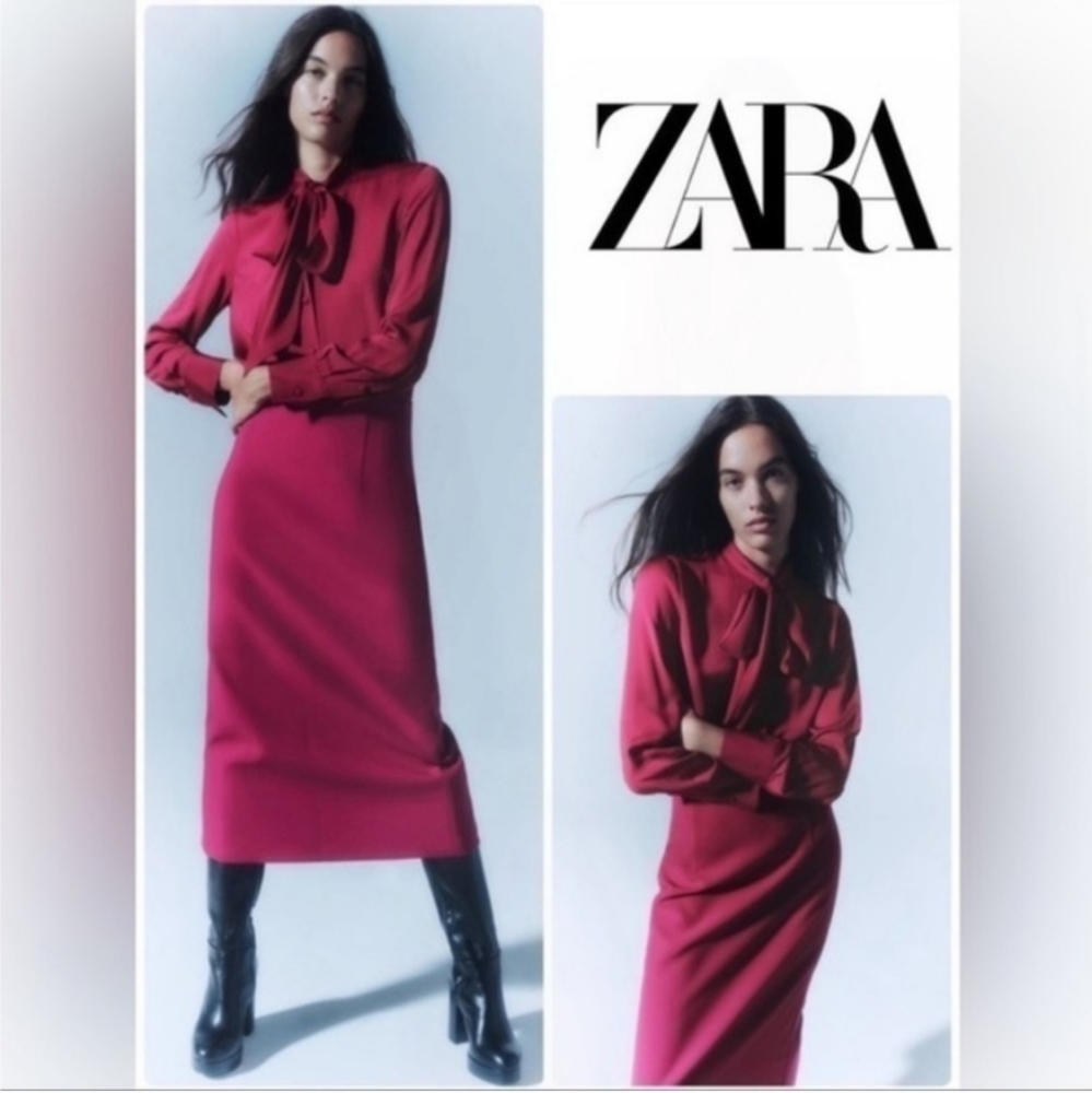 Zara 2pcs Straight skirt with slit + Blouse